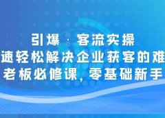 引爆·客流实操:快速轻松解决企业获客的难题,老板必修课,零基础新手