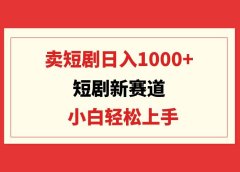 短剧新赛道：卖短剧日入1000+，小白轻松上手，可批量