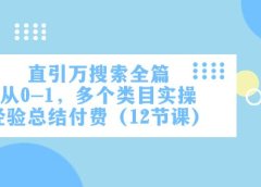 直引万·搜索全篇,从0-1,多个类目实操经验总结付费(12节课)