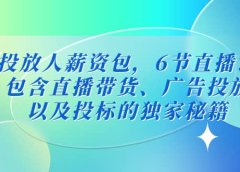 投放人薪资包,6节直播课,包含直播带货、广告投放、以及投标的独家秘籍