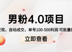 道哥说创业男粉1+2+3+4.0项目:私域变现 自动成交 可批量