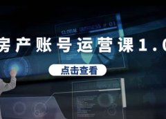 房产账号运营课1.0:从0播放到10w播放,教你做垂直账号,陪你做房产成交