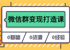 人人必学的微信群变现打造课,让你的私域营销快人一步(17节-无水印)