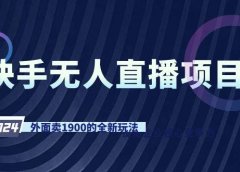 快手无人直播项目，外面卖1900的全新玩法
