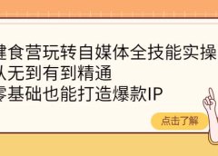 健食营玩转自媒体全技能实操,从无到有到精通,零基础也能打造爆款IP
