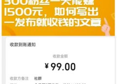 300粉丝一天能赚1500元,如何写出一发布就收钱的文章【付费文章】