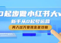 0起步做小红书大v，新手从0起号运营