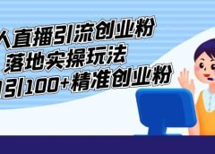 外面收费3980的无人直播引流创业粉落地实操玩法,单日引100+精准创业粉