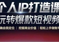 个人IP打造课-玩转爆款短视频,明确自我定位|挖掘商业价值|轻松上手做账号