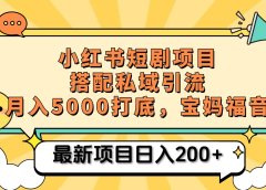 小红书短剧搬砖项目+打造私域引流, 搭配短剧机器人0成本售卖边看剧边赚钱,宝妈福音