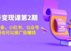 账号变现课第2期,今日头条、小红书、公众号
