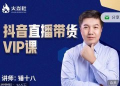 锤十八-抖音直播带货VIP课,专注直播带货有效盈利模式