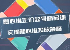 随心推正价起号精品课,实操随心推投放策略(5节课-价值298)