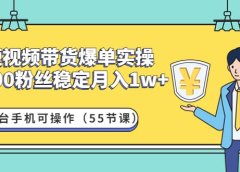 短视频带货爆单实操：一台手机可操作（55节课）