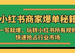小红书·商家爆单秘籍:一写就爆,玩转小红书所有规则,快速抢占行业市场