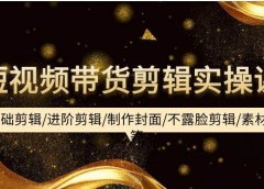 短视频带货剪辑实操课:基础剪辑/进阶剪辑/制作封面/不露脸剪辑/素材/等等