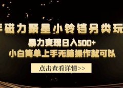 快手磁力聚星小铃铛另类玩法，暴力变现日入500+小白简单上手无脑操作就可以