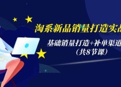 淘系新品销量打造实战系列,基础销量打造+补单渠道分析(共8节课)