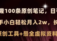 小红书AI高效克隆100原创爆款笔记,日引流200+,轻松月入2w+,长期可做...