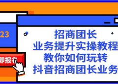 招商团长-业务提升实操教程，教你如何玩转抖音招商团长业务（38节课）