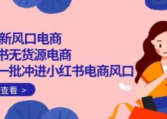 2024新风口电商,小红书无货源电商,带第一批冲进小红书电商风口(18节)