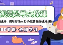 短视频起号实操课，AI运营型主播，底层逻辑/AI起号/运营晋级/主播进阶/80节