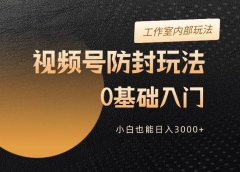 2024视频号升级防封玩法,零基础入门,小白也能日入3000+