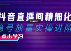 2024抖音直播间精细化运营:稳号放量实操进阶 选品/排品/起号/小店随心推/千川付费如何去投放