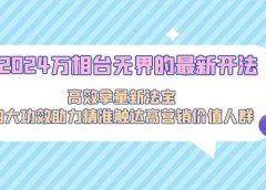 2024万相台无界的最新开法,高效拿量新法宝,四大功效助力精准触达高营...