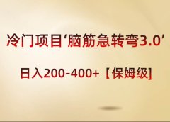 冷门项目‘脑筋急转弯3.0’轻松日入200-400+【保姆级教程】