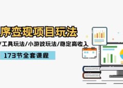 小程序变现项目玩法:图文玩法/工具玩法/小游戏玩法/稳定高收入/173节课程