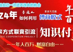 2024年普通人如何利用博商模式做翻身项目年入百万，财富自由