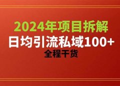 2024项目拆解日均引流100+精准创业粉,全程干货