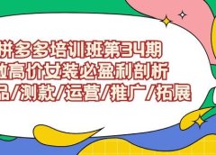 拼多多培训班第34期:做高价女装必盈利剖析 选品/测款/运营/推广/拓展