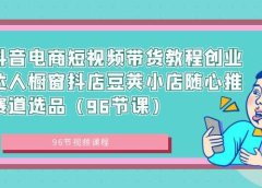 抖音电商短视频带货教程创业达人橱窗抖店豆荚小店随心推赛道选品(96节课)