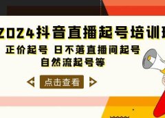 2024抖音直播起号培训班，正价起号 日不落直播间起号 自然流起号等-33节