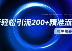 一天轻松引流200+精准流量，简单粗暴，一看就会