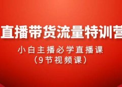 2024直播带货流量特训营，小白主播必学直播课（9节视频课）
