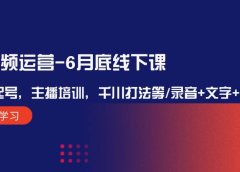 短视频运营-6月底线下课：单品起号，主播培训，千川打法等/录音+文字+课件