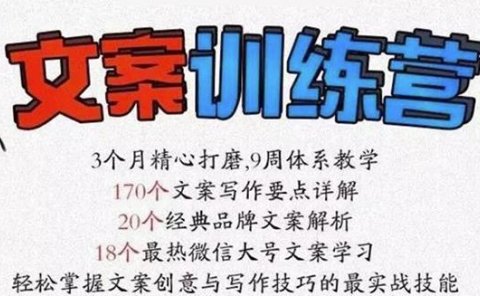龙小天《文案训练营》全面系统解决文案写作难题!