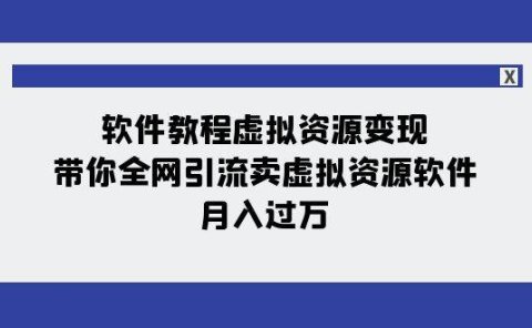 软件教程虚拟资源变现:带你全网引流卖虚拟资源软件,月入过万(11节课)