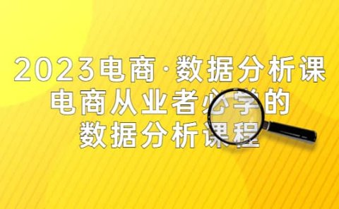2023电商·数据分析课,电商·从业者必学的数据分析课程(42节课)