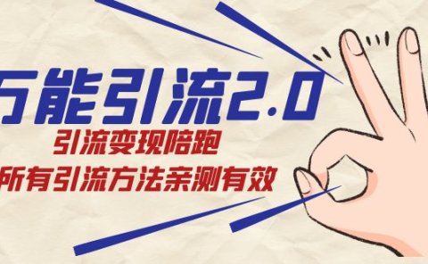 绅白·万能引流2.0,引流变现陪跑,所有引流方法亲测有效