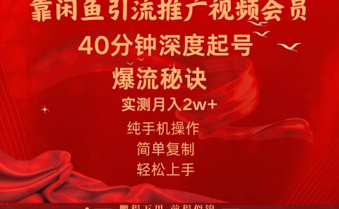 闲鱼暴力引流推广视频会员,能做到日入2W+,操作简单