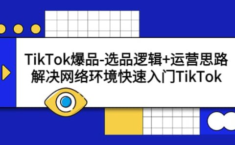 TikTok爆品-选品逻辑+运营思路:解决网络环境快速入门TikTok
