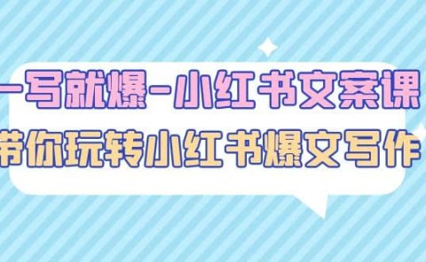 一写就爆-小红书文案课:带你玩转小红收爆文写作(45节课)