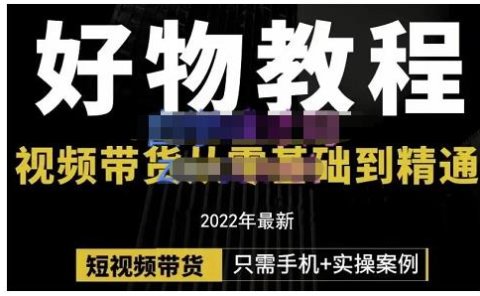 锅锅老师好物分享课程:短视频带货从零基础到精通,只需手机+实操