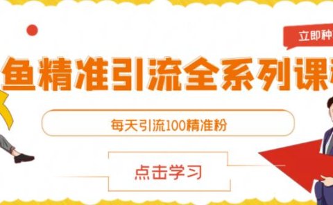 闲鱼精准引流全系列课程,每天引流100精准粉【视频课程】