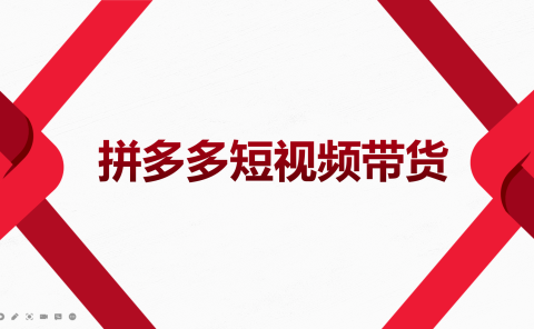 2022风口红利期-拼多多短视频带货，适合新手小白的入门短视频教程