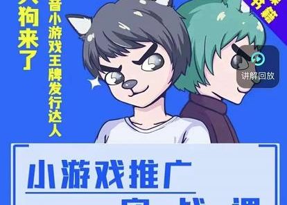 大狗来了:小游戏推广实战课,带你搭建一个游戏推广变现账号